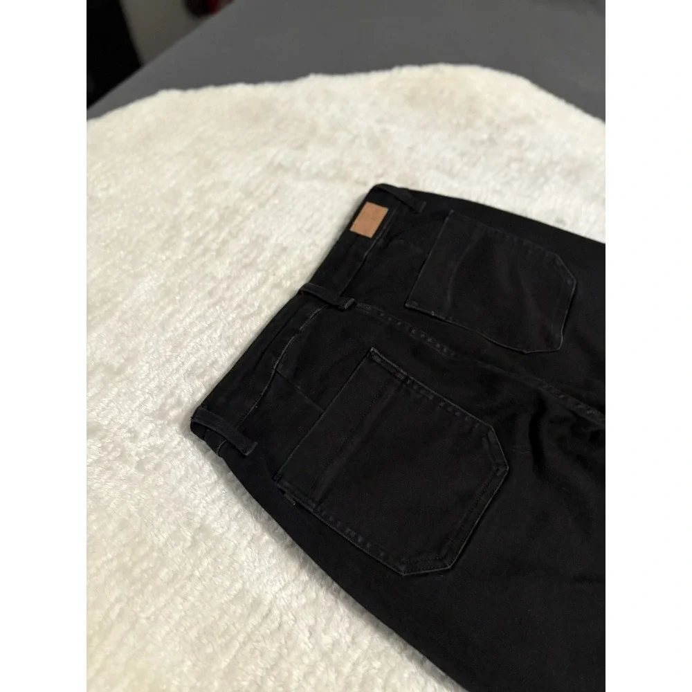 Judy Blue Joggers Jeans Size 7/28 High Waist Jet Black Style JB88700 Raw Hem - Picture 9 of 9